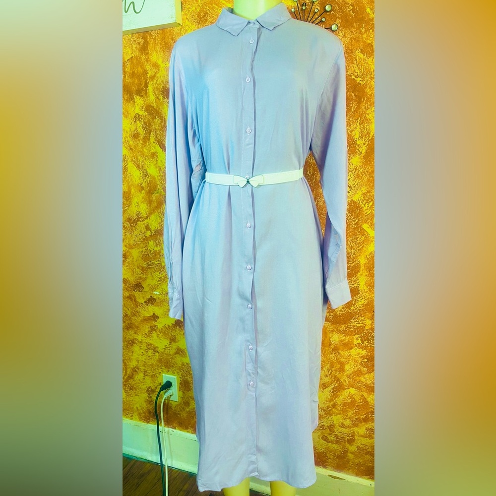 Elegant light purple Shirt Dres
